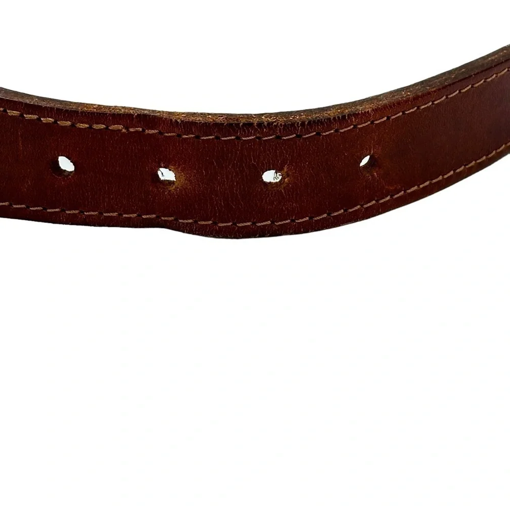 Women's Vintage Braided Leather‎ Triple Strand Belt British Tan Size Medium